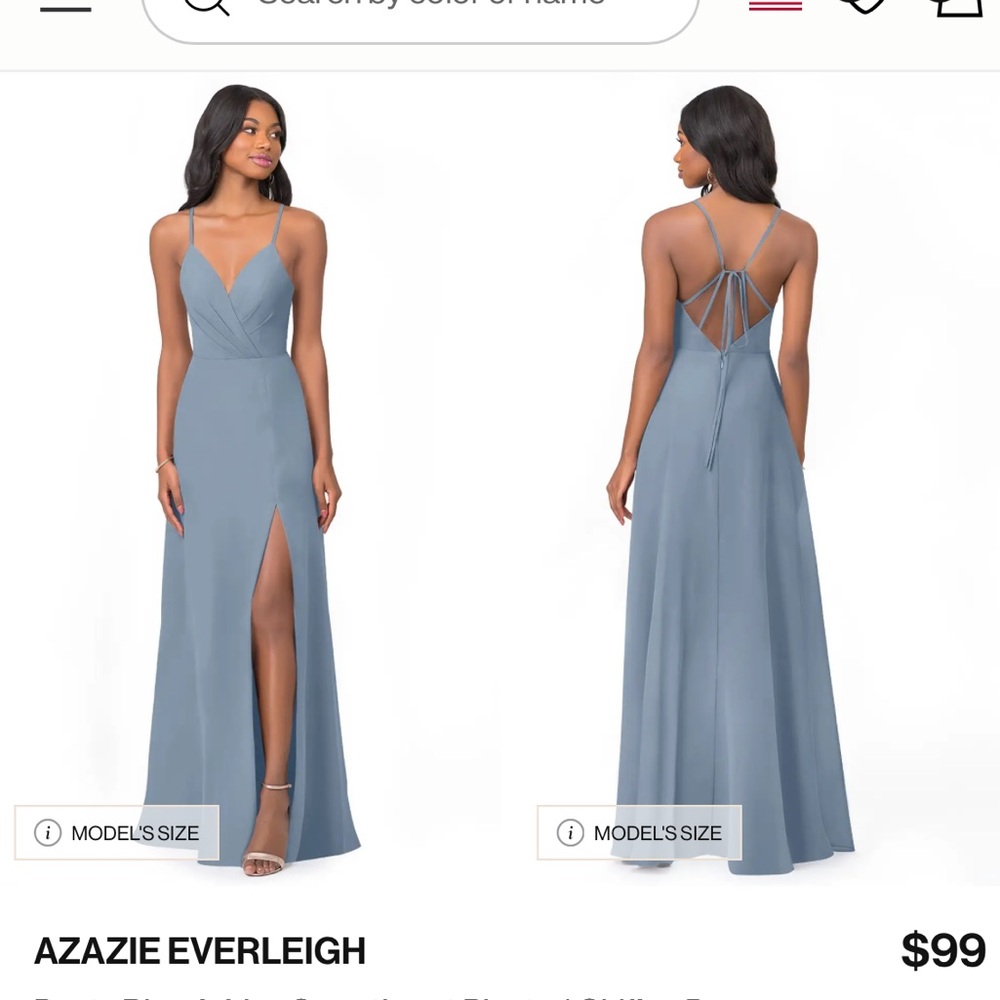 Azazie Everleigh Light Blue Chiffon Maxi Dress